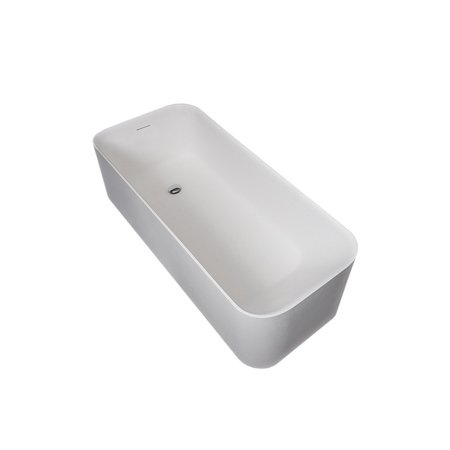 CASTELLO USA Cheynne 63" Solid Surface Freestanding Bathtub in White CB-GM-8018S